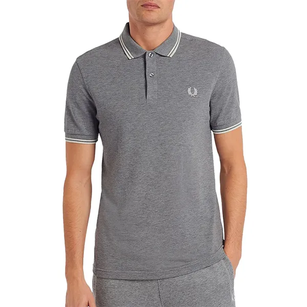 Áo Polo Nam Fred Perry Twin Tipped Polo Shirt M3600 P48 Màu Xám Size S - Thời trang - Vua Hàng Hiệu