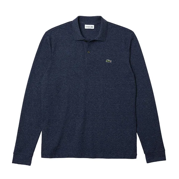 Áo Polo Dài Tay Nam Lacoste Classic Fit Long-Sleeve Polo Shirt In Marl Petit Piqué L1313 - HAU Màu Xanh Navy Size 3
