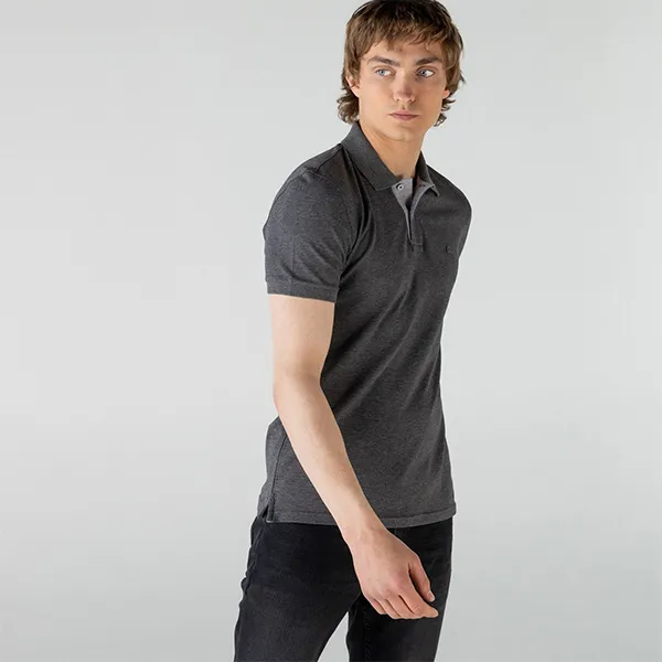 Áo Polo Nam Lacoste Erkek Slim Fit Gri Polo PH0166 66G Màu Xám Đậm Size 2