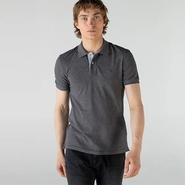 Áo Polo Nam Lacoste Erkek Slim Fit Gri Polo PH0166 66G Màu Xám Đậm Size 2