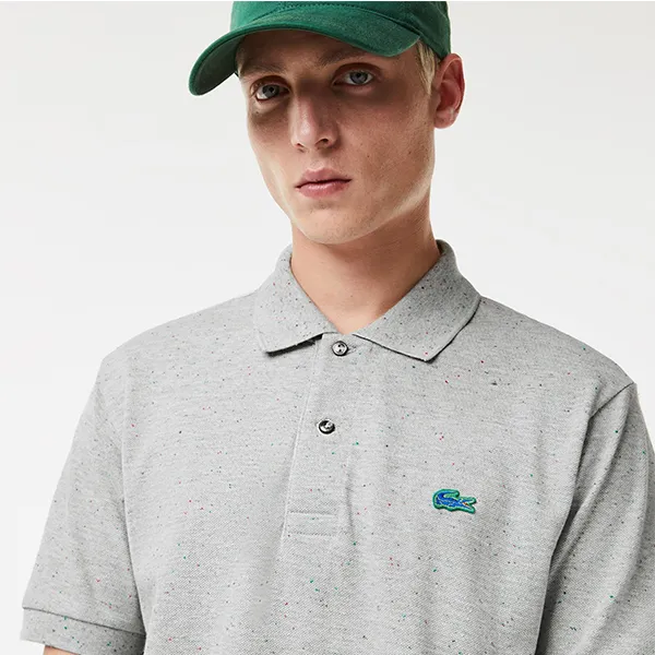 Áo Polo Nam Lacoste Men's Classic Fit Speckled Print Cotton Piqué Polo Shirt PH2363 73V Màu Xám Size 3 - Thời trang - Vua Hàng Hiệu