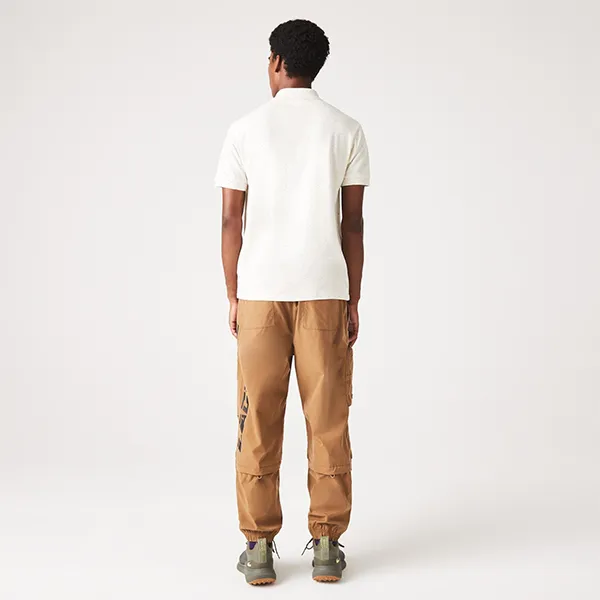 Áo Polo Nam Lacoste Men's Classic Fit Speckled Print Cotton Pique Polo Shirt PH2363-74A Màu Be Size 6