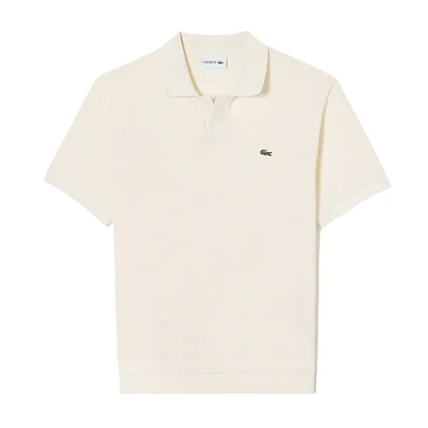 Áo Polo Nam Lacoste Men's Open Collar Short Sleeve Polo PH086E XFJ Màu Trắng Kem Size 4