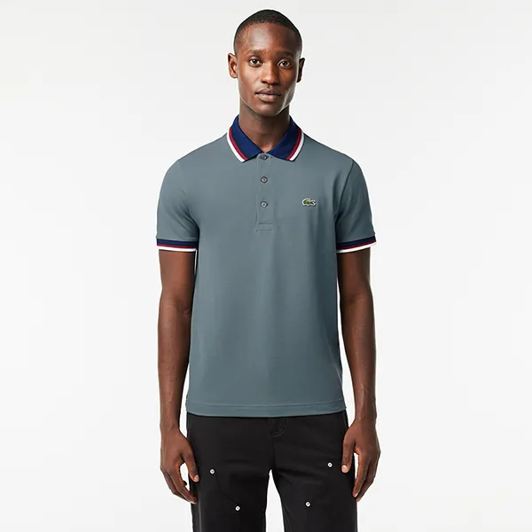 Áo Polo Nam Lacoste Men's Regular Fit Stretch Cotton Piqué PH3461-51 Màu Xám Size 3