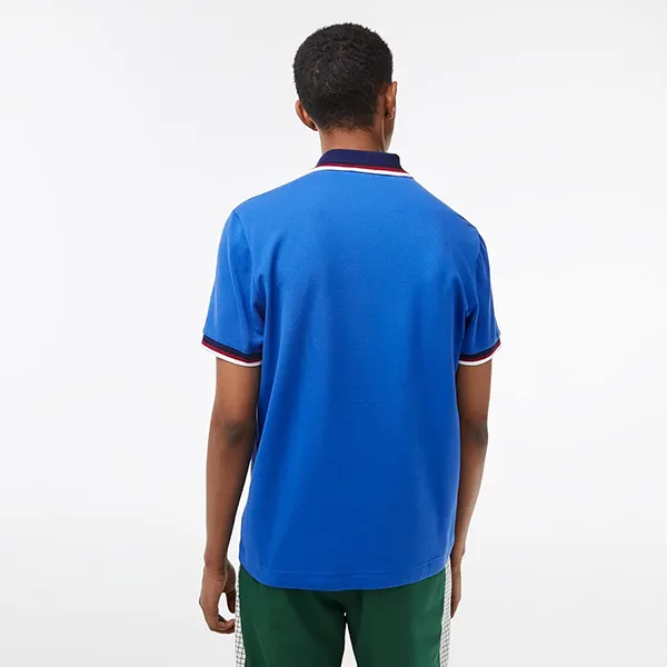 Áo Polo Nam Lacoste Men's Regular Fit Stretch Cotton Piqué PH3461 10 KXB Màu Xanh Blue Size 2