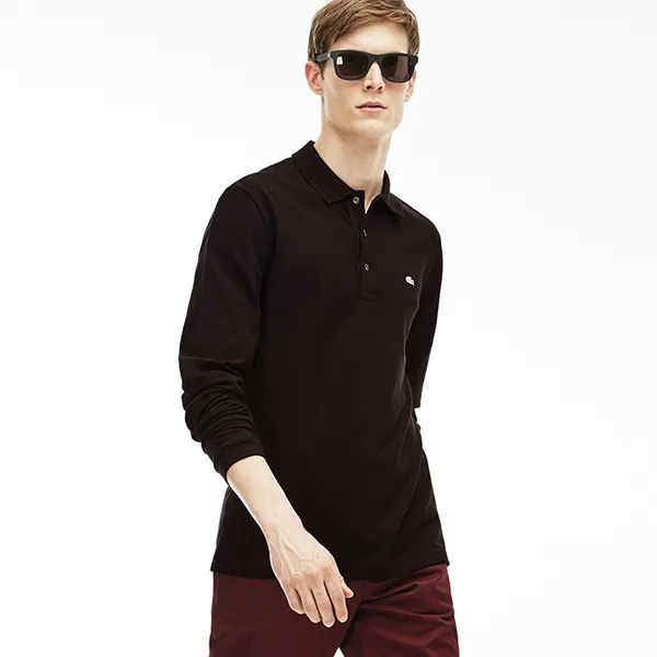 Áo Polo Dài Tay Nam Lacoste Men's Slim Fit Stretch Mini Piqué Polo PH4010 031 Màu Đen Size 6 - Thời trang - Vua Hàng Hiệu