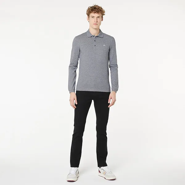 Áo Polo Dài Tay Nam Lacoste Men's Slim Fit Stretch Mini Piqué Polo PH4010 - E8G Màu Xanh Xám Size 3 - Thời trang - Vua Hàng Hiệu
