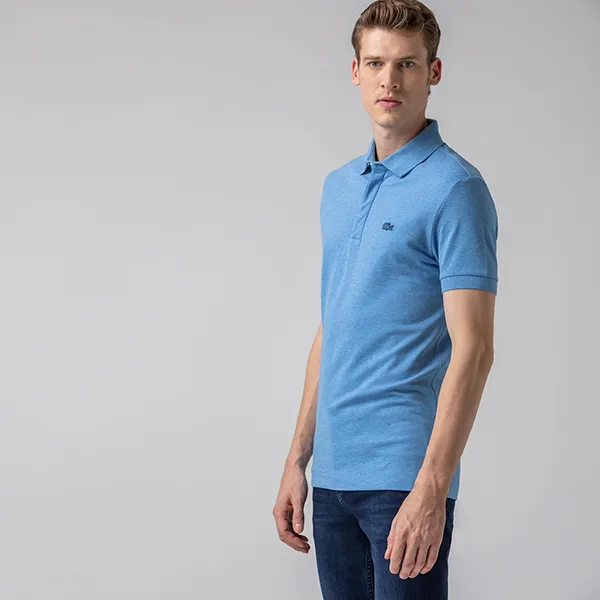 Áo Polo Nam Lacoste Men's Stretch Cotton Smart Paris Polo PH5522 EUA Màu Xanh Blue Size 2