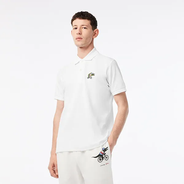 Áo Polo Nam Lacoste Men’s X Netflix Organic Cotton Shirt PH7057 51 VIQ White Màu Trắng Size 5 - Thời trang - Vua Hàng Hiệu