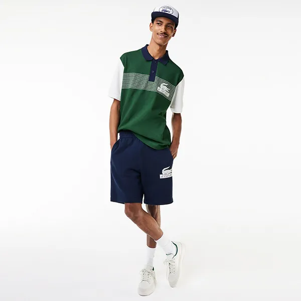 Áo Polo Nam Lacoste Men's Loose Fit Organic Cotton Polo Shirt PH7822 YUY Màu Xanh Lá Size 3