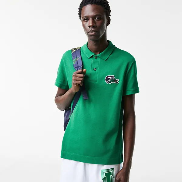 Áo Polo Nam Lacoste Organic Cotton Piqué Polo Shirt PH1369 LDM Màu Xanh Lá Size 4