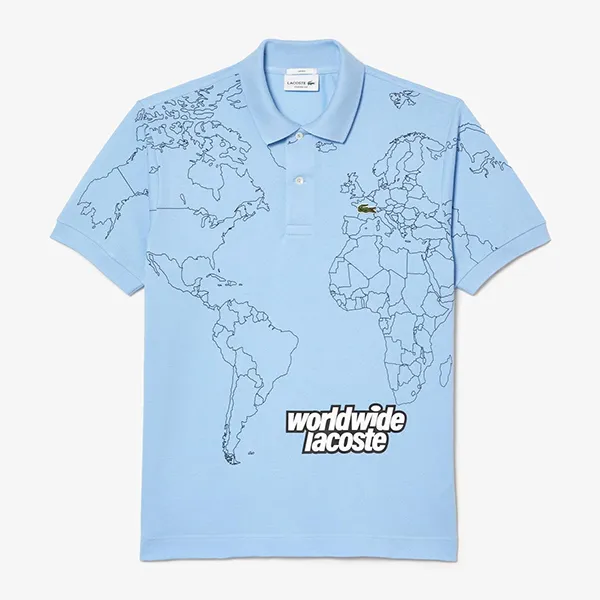 Áo Polo Nam Lacoste Original L.12.12 Printed Organic Cotton Polo Shirt PH8046 HBP Màu Xanh Dương Size S - Thời trang - Vua Hàng Hiệu