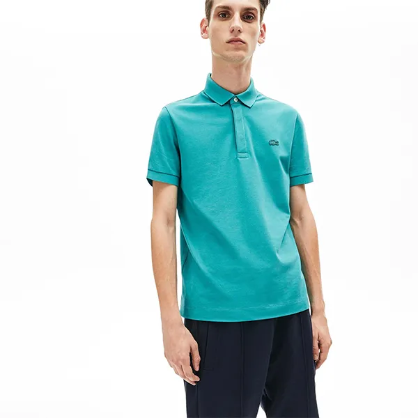 Áo Polo Nam Lacoste Paris Stretch Cotton Piqué Polo Blue PH5522 S5J Màu Xanh Lam Size 3