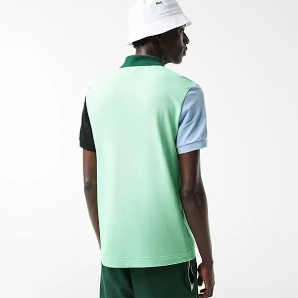 Áo Polo Nam Lacoste Men's Regular Fit Color-block Cotton Petit Piqué PH9536 8N9 Màu Xanh Lá Size 3