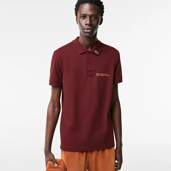 Áo Polo Nam Lacoste Regular Fit Polo Shirt PH0088 ZS1 Màu Đỏ Mận Size 4