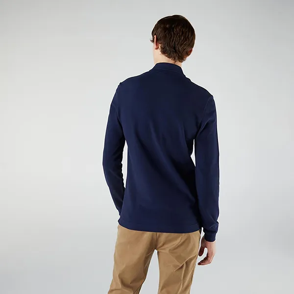 Áo Polo Dài Tay Nam Lacoste Slim Fit Petit Piqué Polo Shirt PH4013 - 166 Màu Xanh Navy Size 5