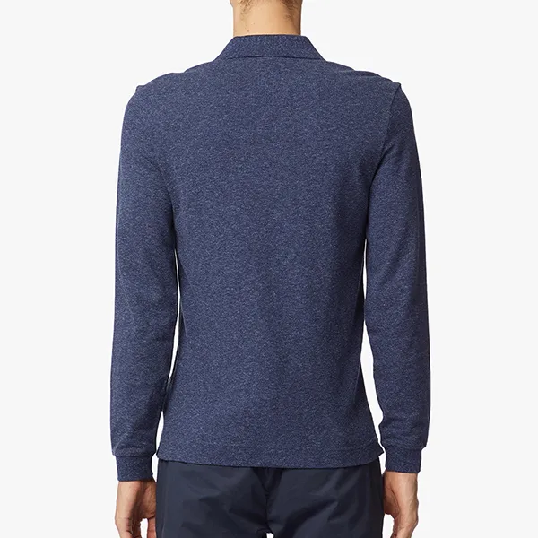 Áo Polo Dài Tay Nam Lacoste Slim Fit Petit Piqué Polo Shirt PH4013 HAU Màu Xanh Xám Size 3