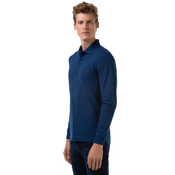 Áo Polo Dài Tay Nam Lacoste Smart Paris Long Sleeve Stretch Cotton Polo Shirt PH2481 - HBM Màu Xanh Navy Size 5