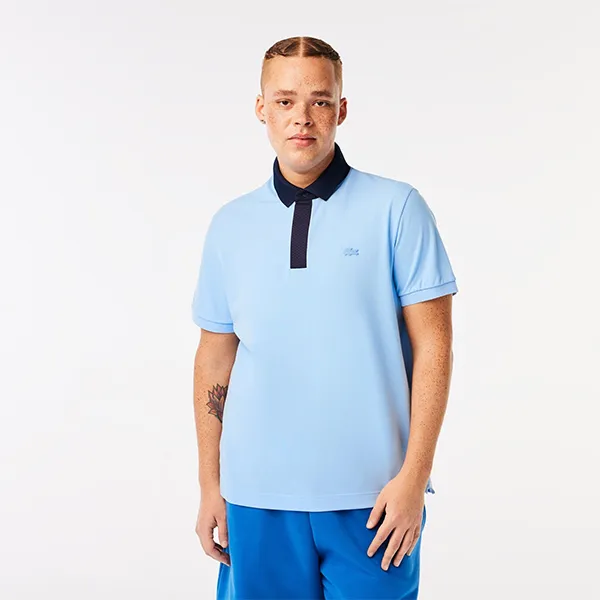 Áo Polo Nam Lacoste Smart Paris Polo With Cotton Petit Pique PH5367 CM9 Màu Xanh Nhạt Size 4 - Thời trang - Vua Hàng Hiệu