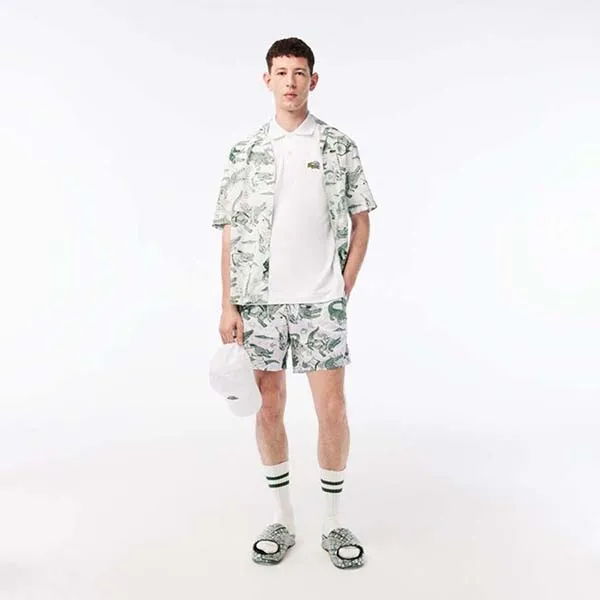 Áo Polo Nam Lacoste X Netflix Bridgerton PH7057 51 VIK Màu Trắng Size 4