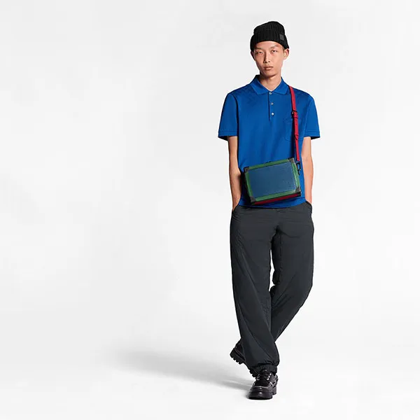 Louis Vuitton Half Damier Pocket T-Shirt 1A7XDI, Blue, S