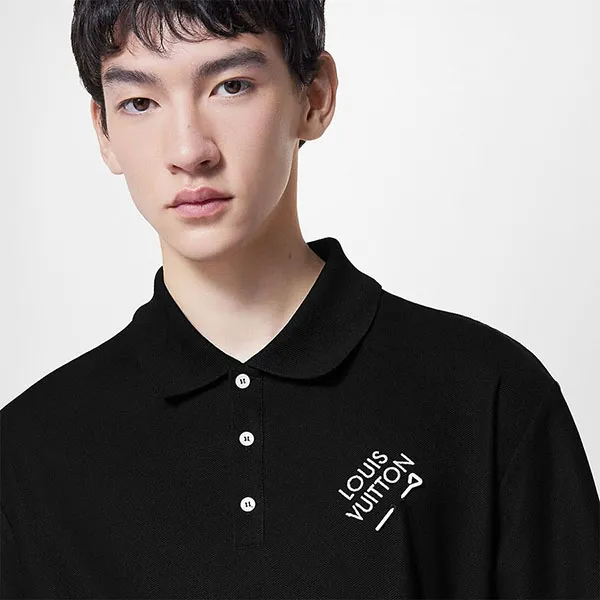 Áo Polo Nam Louis Vuitton LV Embroidered Signature Cotton Black 1AATR9 Màu Đen Size XS - Thời trang - Vua Hàng Hiệu