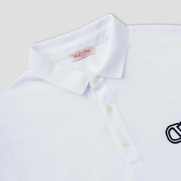 Áo Polo Nam Valentino White With V Logo Signature Embroidered 3V3MH01K954 0BO Màu Trắng - Thời trang - Vua Hàng Hiệu
