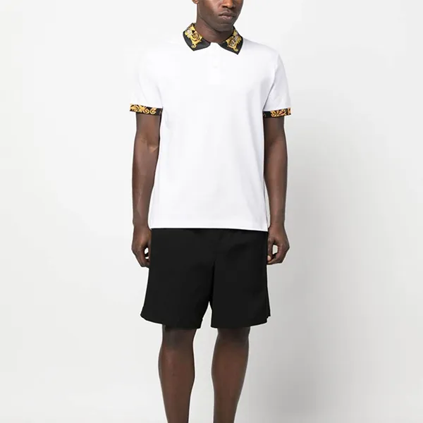 Áo Polo Nam Versace Jeans Couture Barocco-Print Polo Shirt 74GAGT18 Màu Trắng Size M - Thời trang - Vua Hàng Hiệu
