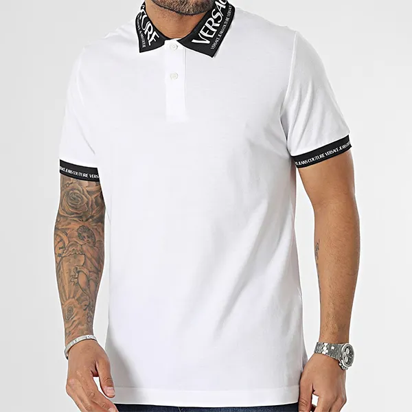 Áo Polo Nam Versace Jeans Couture Polo Shirt 74GAGT02 Màu Trắng Size S