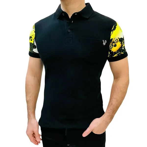 Áo Polo Nam Versace Polo Shirt B3GNB7P7 Màu Đen Size 44