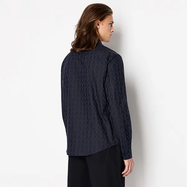 Áo Sơ Mi Nam Armani Exchange Cotton Jacquard All Over Logo Shirt 3RZCL5ZN1XZ85CN Màu Xanh Navy Size XS - Thời trang - Vua Hàng Hiệu