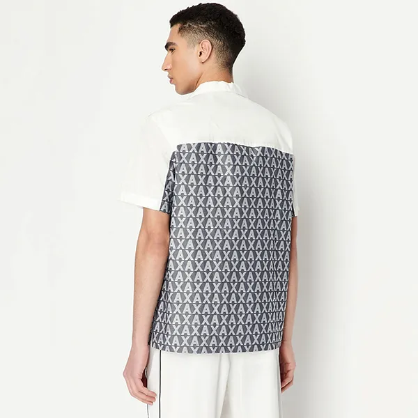 Áo Sơ Nam Mi Armani Exchange Stretch Cotton Jacquard All Over Logo Shirt 3RZCL2ZN1XZ85CP Màu Trắng/Xám Size S - Thời trang - Vua Hàng Hiệu