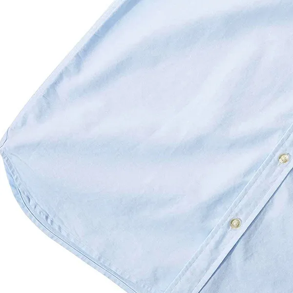 Áo Sơ Mi Cộc Tay Nam Lacoste Men's Regular Fit Oxford Cotton Shirt CH9595 Màu Xanh Da Trời Size 40