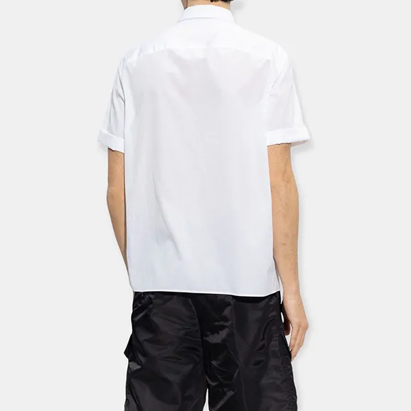 Áo Sơ Mi Cộc Tay Nam Neil Barrett Fair Isle Thunderbolt Shirt PBCM068SU002S526 Màu Trắng Size S