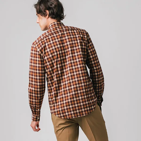 Áo Sơ Mi Dài Tay Nam Lacoste CH0732 - 3KE Màu Nâu Cam Size 39