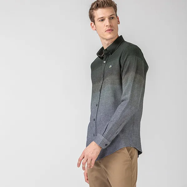 Áo Sơ Mi Dài Tay Nam Lacoste CH2141 - 41Y Màu Xanh Xám Size 41