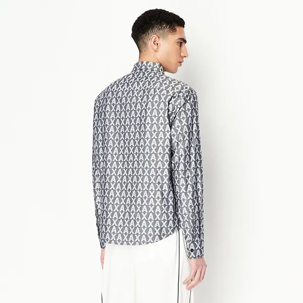 Áo Sơ Mi Nam Armani Exchange Cotton Jacquard All Over Logo Shirt 3RZCL5ZN1XZ185CP Màu Xám Trắng Size XS - Thời trang - Vua Hàng Hiệu