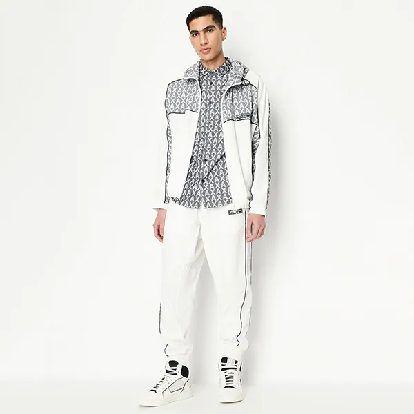 Áo Sơ Mi Nam Armani Exchange Cotton Jacquard All Over Logo Shirt 3RZCL5ZN1XZ185CP Màu Xám Trắng Size XS - Thời trang - Vua Hàng Hiệu