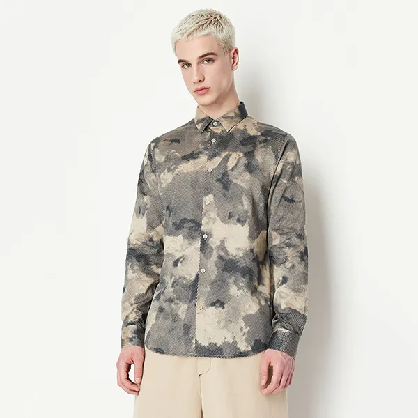Áo Sơ Mi Nam Armani Exchange Pixelated Camouflage Print Cotton Satin Shirt 3RZC20ZNZRZ Màu Xám Be Size S - Thời trang - Vua Hàng Hiệu