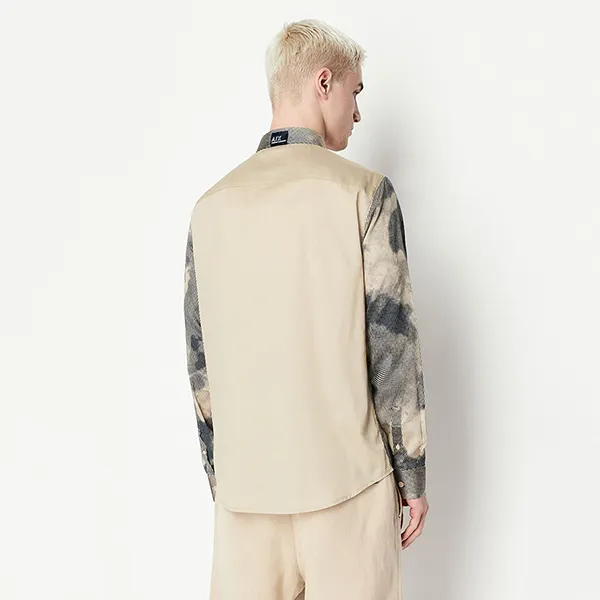 Áo Sơ Mi Nam Armani Exchange Pixelated Camouflage Print Cotton Satin Shirt 3RZC20ZNZRZ Màu Xám Be Size S - Thời trang - Vua Hàng Hiệu