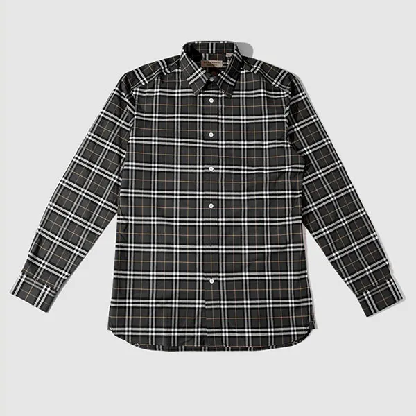 Áo Sơ Mi Nam Burberry Long Sleeve Check Cotton Shirt Màu Xám Đen - Thời trang - Vua Hàng Hiệu