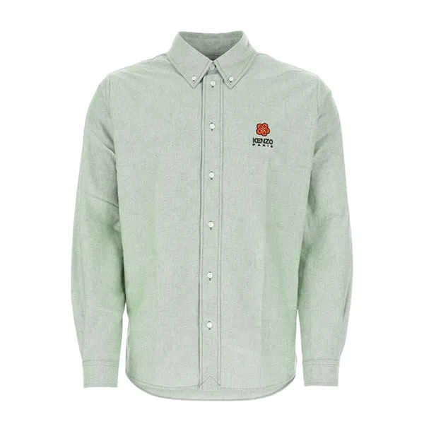 Áo Sơ Mi Nam Kenzo Pastel Green Logo Boke Flower Crest - FD55CH4109LO 57 Màu Xanh
