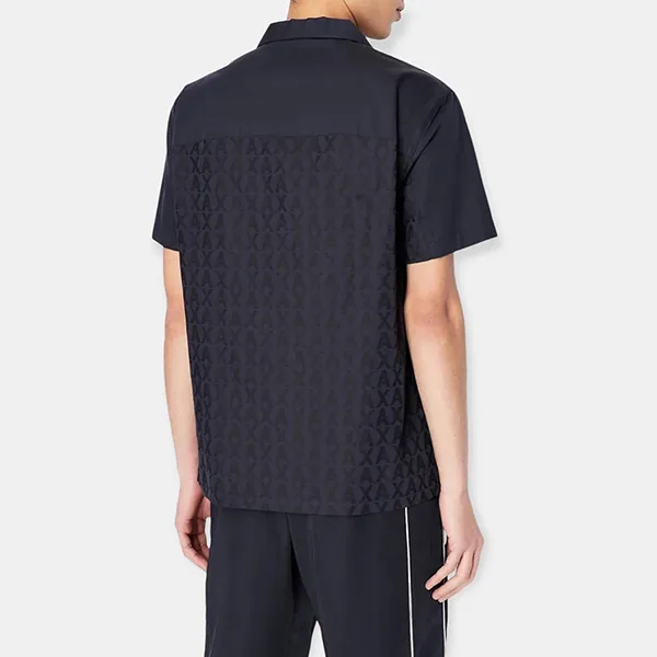 Áo Sơ Mi Nam Armani Exchange Stretch Cotton Jacquard All Over Logo Shirt 3RZCL2ZN1XZ85CN Màu Xanh Navy Size S - Thời trang - Vua Hàng Hiệu