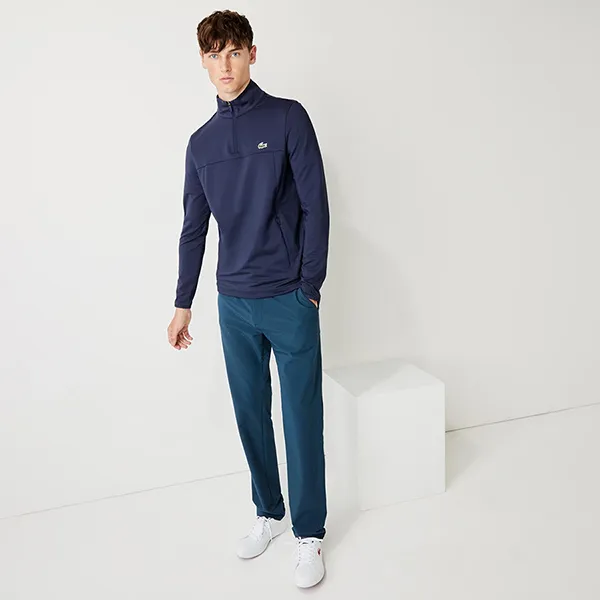 Áo Thun Dài Tay Nam Lacoste Sport Stretch Zip Midlayer Sweatshirt SH4806 166 Màu Xanh Navy Size 2 - Thời trang - Vua Hàng Hiệu