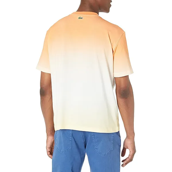 Áo Thun Lacoste Unisex Live Fit Gradated Print Cotton T-Shirt TH2900 Z81 Màu Cam Size XS - 4
