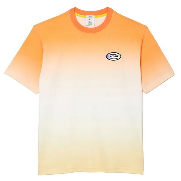Áo Thun Lacoste Unisex Live Fit Gradated Print Cotton T-Shirt TH2900 Z81 Màu Cam Size XS - 3