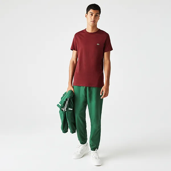 Áo Thun Nam Lacoste Men's Crew Neck Pima Cotton Jersey T-Shirt TH6709 ZS1 Màu Đỏ Thẫm Size 3