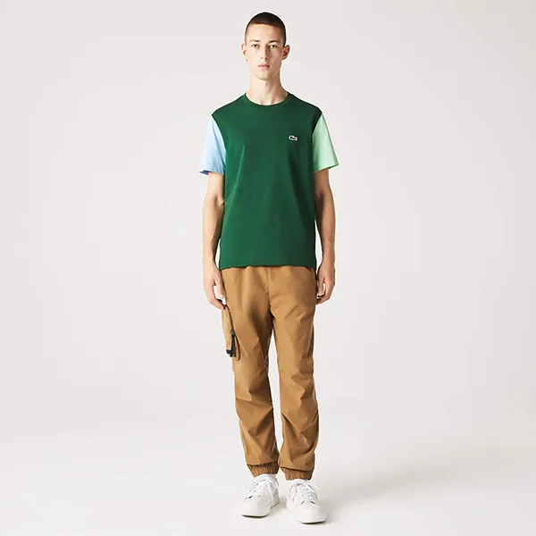Áo Thun Nam Lacoste Men's Regular Fit Colour-Block T-Shirt TH9625 8AT Màu Xanh Lá Size 3 - Thời trang - Vua Hàng Hiệu