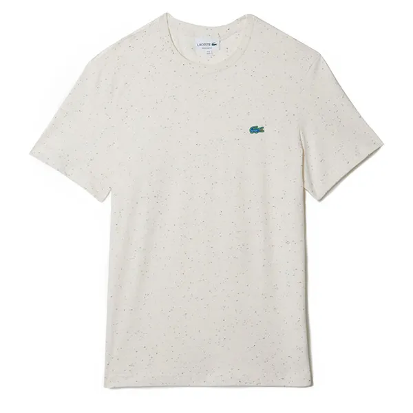 Áo Thun Nam Lacoste Men's Regular Fit Speckled Print Cotton Jersey T-Shirt TH1675 74A Màu Trắng Kem Size 4