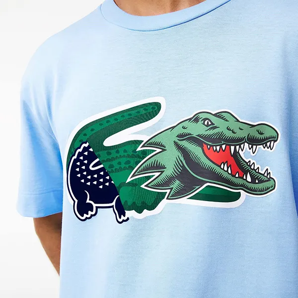 Áo Thun Nam Lacoste Men's Relaxed Fit Oversized Crocodile T-Shirt TH1410 LDM Màu Xanh Blue Size 3 - Thời trang - Vua Hàng Hiệu